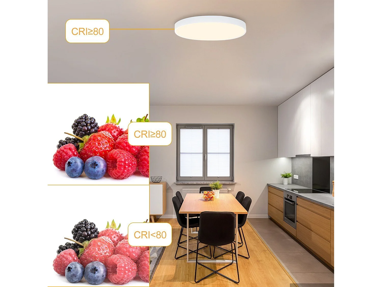 NETTLIFE LED - plafondlamp, 3000K, 28 cm rond, 17W, IP44, plat, voor slaapkamer, badkamer, gang.