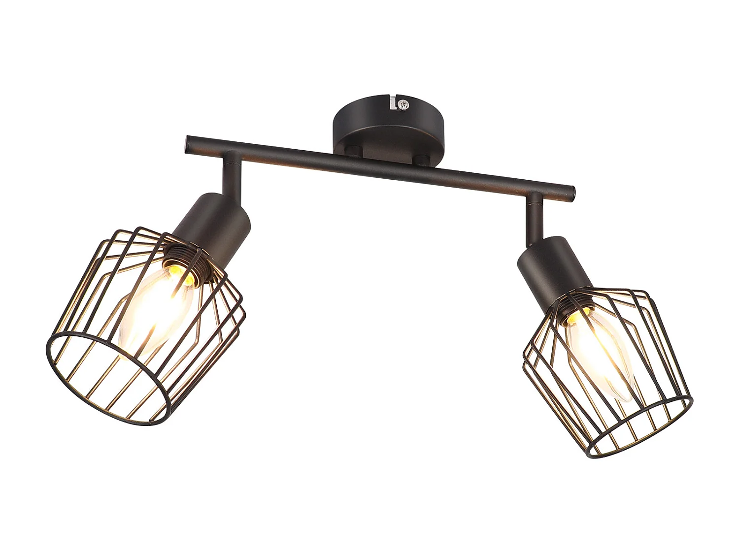 NETTLIFE 2 Spots de Plafond E14 -  métal, lampe de couloir industrielle pivotante à 350°, applique murale pour couloir et salon，noir