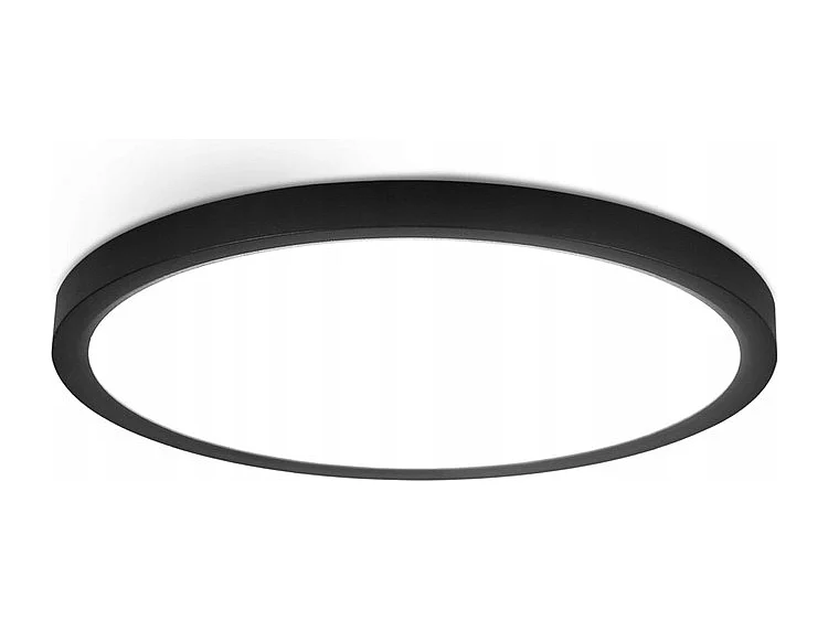 NETTLIFE Plafondlamp LED - 30 cm - Zwart - Rond - 6000K Koel wit Licht - Plafondlamp plat - moderne Keukenverlichting - voor Gang | Slaapkamer | Woonkamer - 24 W