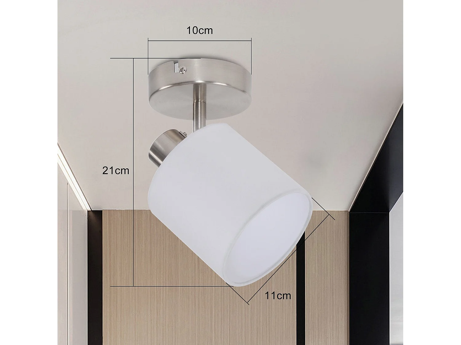 NETTLIFE Spot Orientable 350° E14 Max 40 W Couloir Moderne Nickel Applique Murale Lampe pour Salon Chambre Cuisine