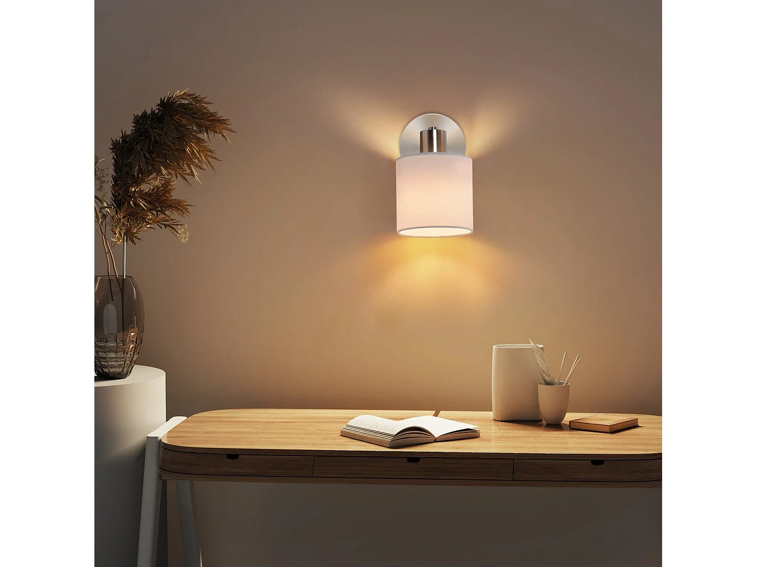 NETTLIFE Spot Orientable 350° E14 Max 40 W Couloir Moderne Nickel Applique Murale Lampe pour Salon Chambre Cuisine