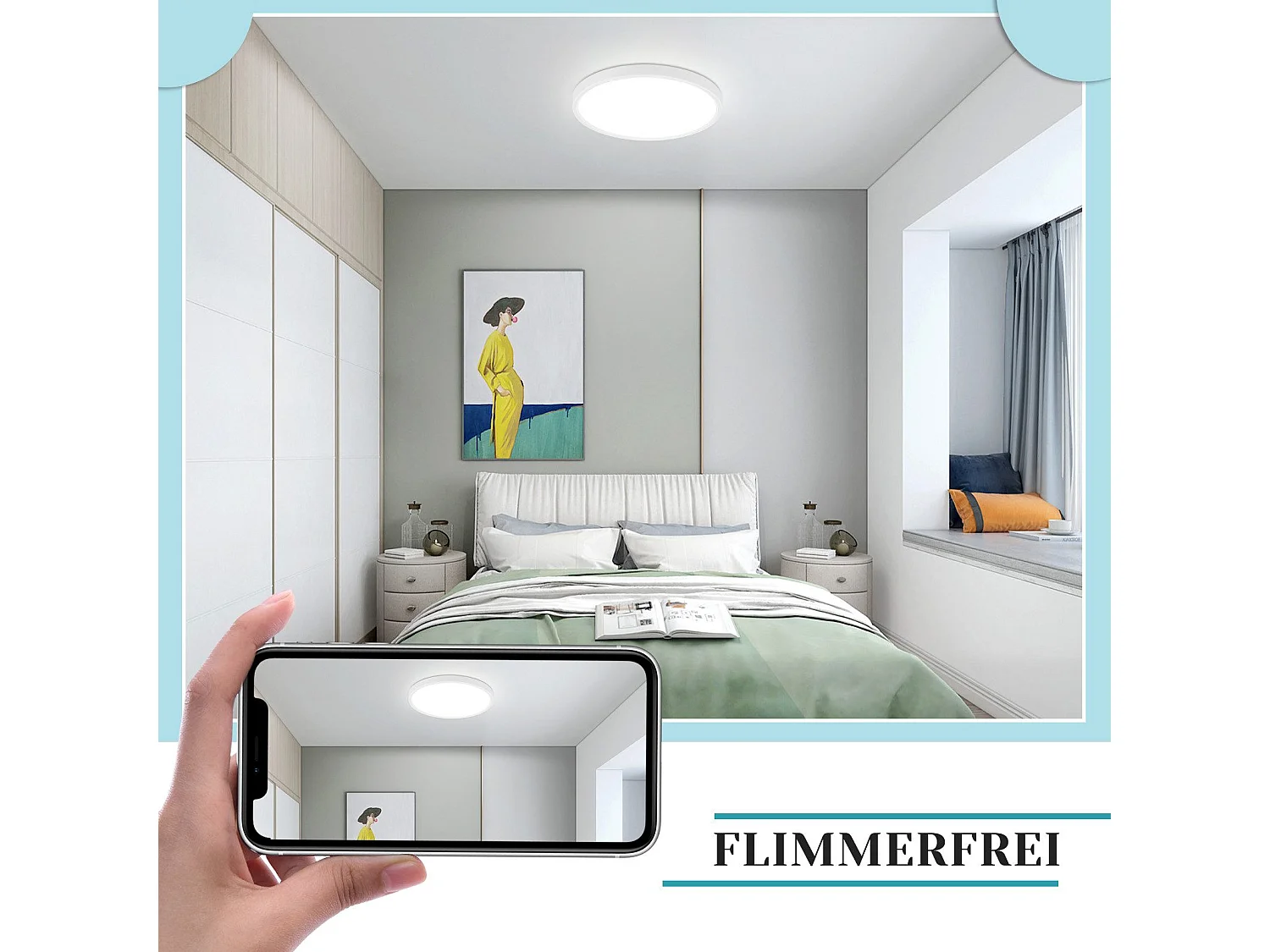 NETTLIFE Plafondlamp LED - 18 cm - Wit - Rond - 6000K Koel wit Licht - Plafondlamp plat - moderne Keukenverlichting - voor Gang | Slaapkamer | Woonkamer - 15 W