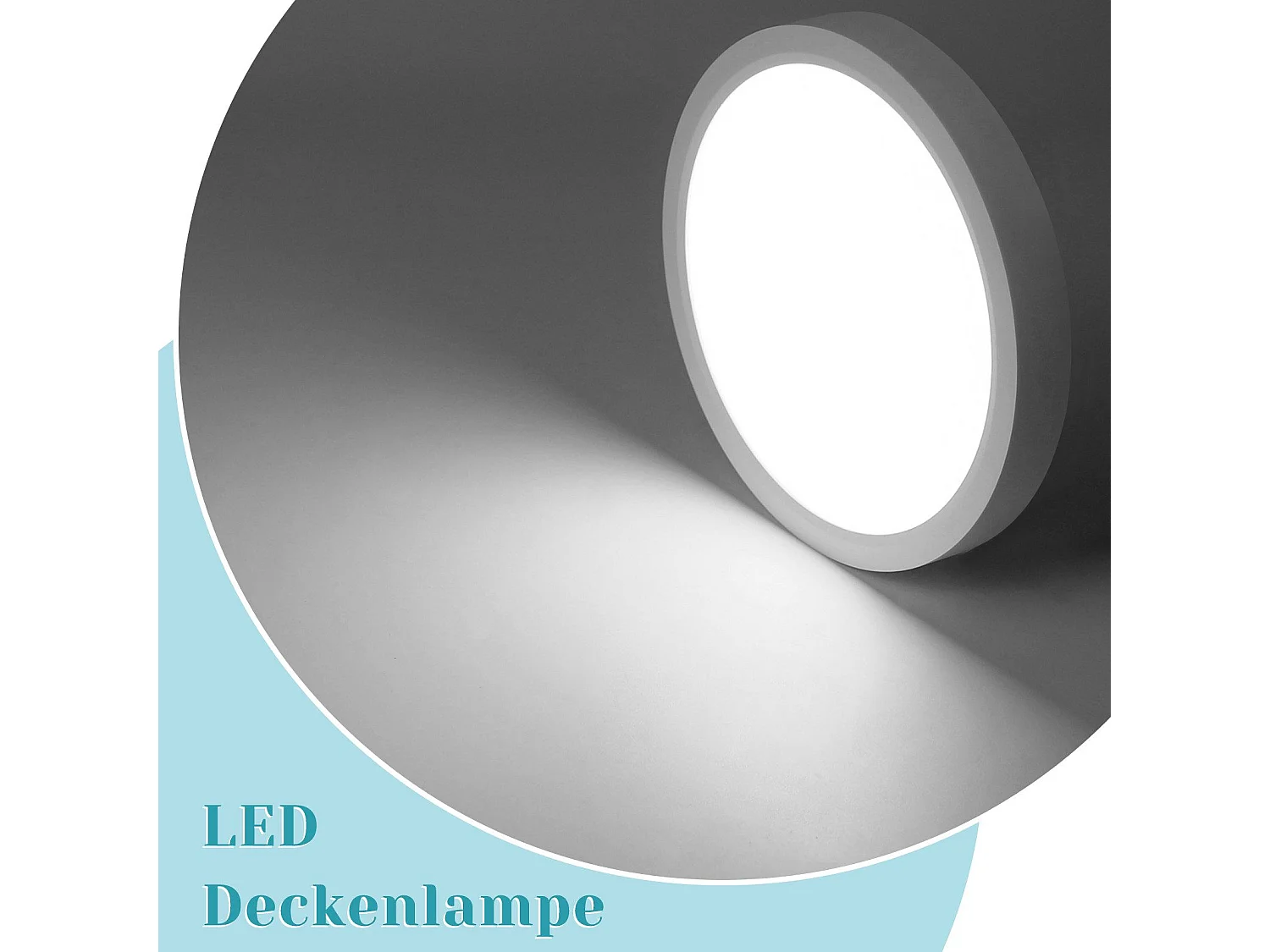 NETTLIFE Plafonnier LED plat 18 cm - 15 W, Blanc, 6000 K - Éclairage moderne cuisine, couloir, chambre