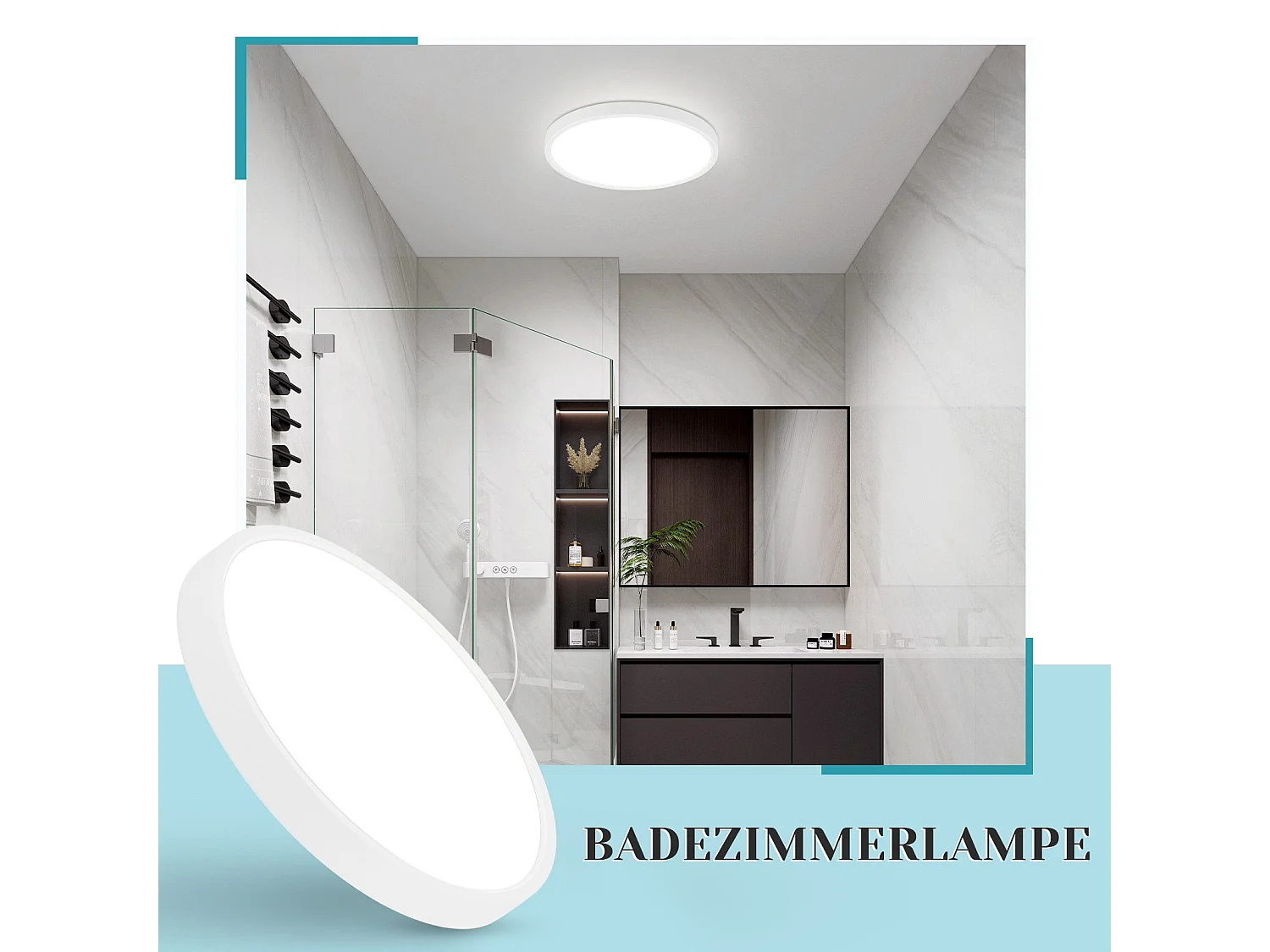 NETTLIFE LED - Deckeleuchte, flach, 18 cm - 15 W, weiß, 6000 K - Moderne Beleuchtung für Küche, Flur, Schlafzimmer