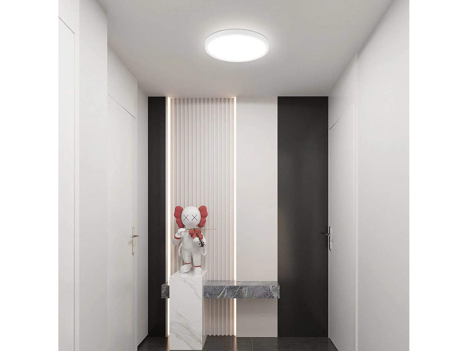 NETTLIFE LED - Deckeleuchte, flach, 18 cm - 15 W, weiß, 6000 K - Moderne Beleuchtung für Küche, Flur, Schlafzimmer