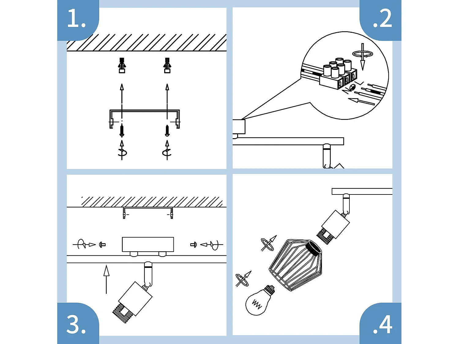 NETTLIFE Opbouwspot 3-lichts E14 Fitting wit kooiontwerp Lampkap  350° draaibar Plafondspot L 46cm Vintage Keukenlamp voor Slaapkamer Hal Woonkamer Zonder Lichtborn