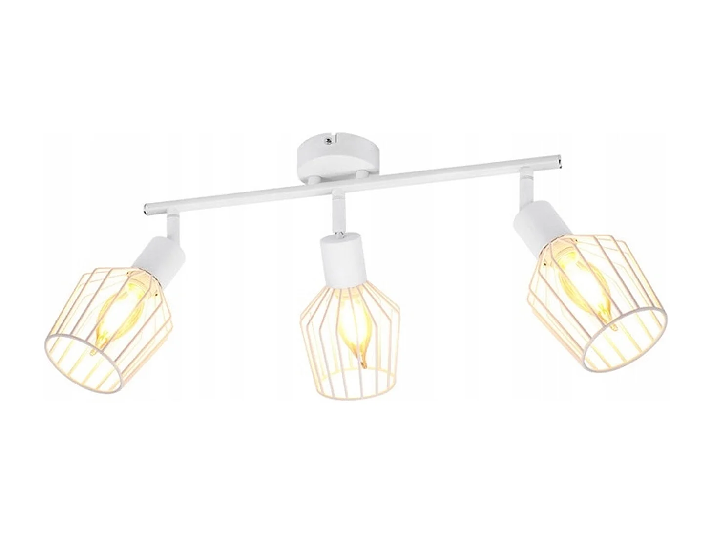 NETTLIFE 3 Spots de Plafond E14 -  métal, lampe de couloir industrielle pivotante à 350°, applique murale pour couloir et salon，blanc