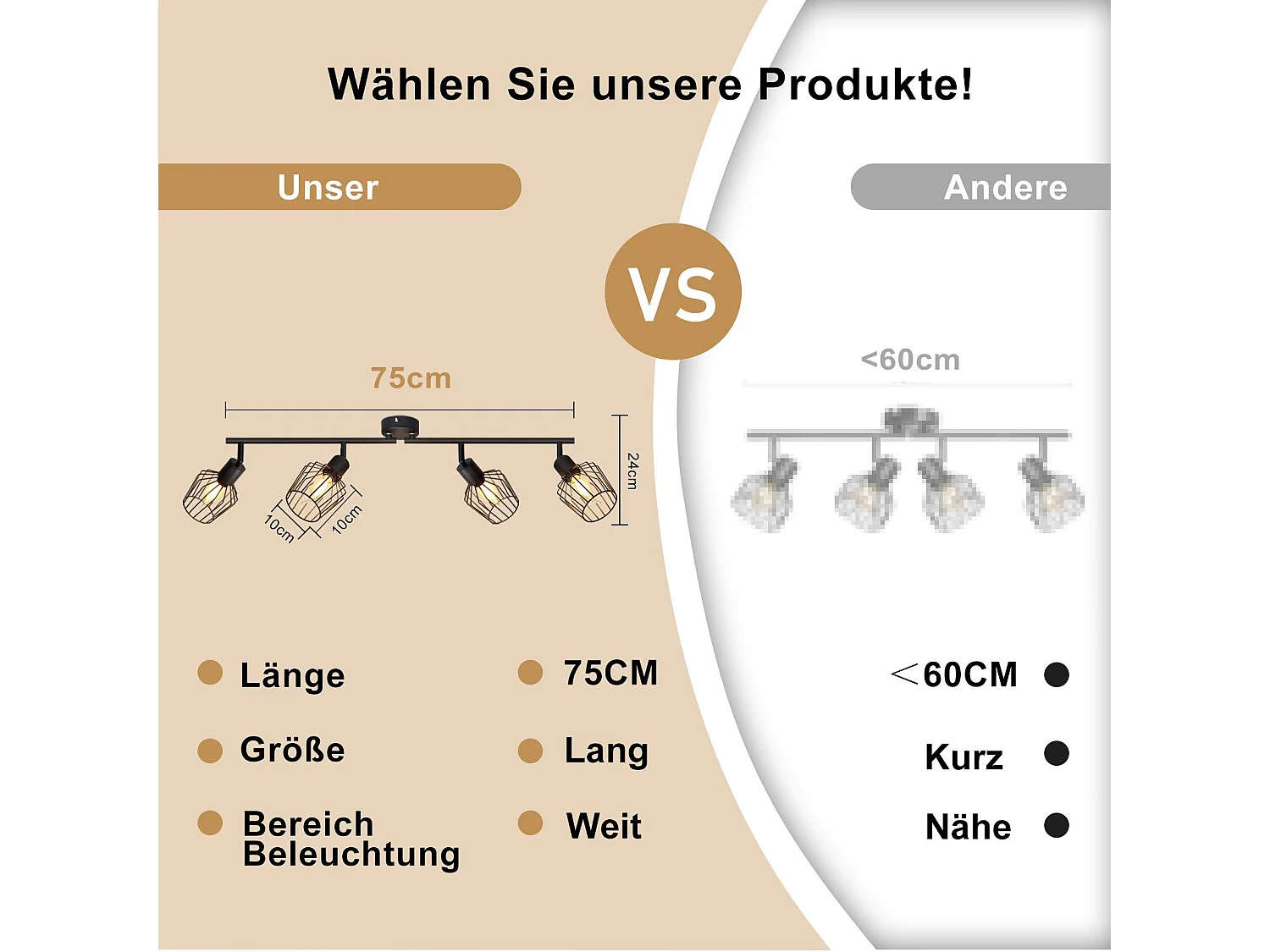 NETTLIFE 4 Spots de Plafond E14 -  métal, lampe de couloir industrielle pivotante à 350°, applique murale pour couloir et salon，noir