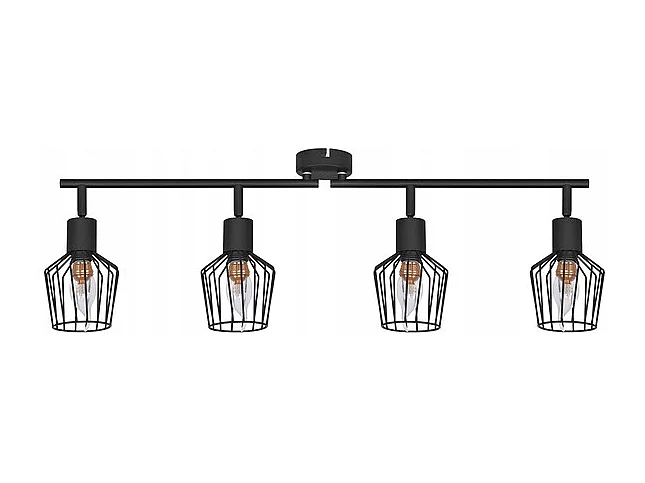 NETTLIFE 4 Spots de Plafond E14 -  métal, lampe de couloir industrielle pivotante à 350°, applique murale pour couloir et salon，noir