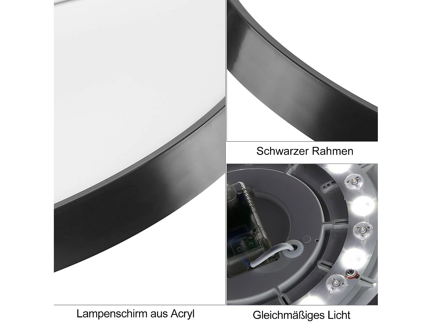 NETTLIFE LED-paneel badkamerplafondlamp rond plat zwart 17W 4000K 28*2,5cm