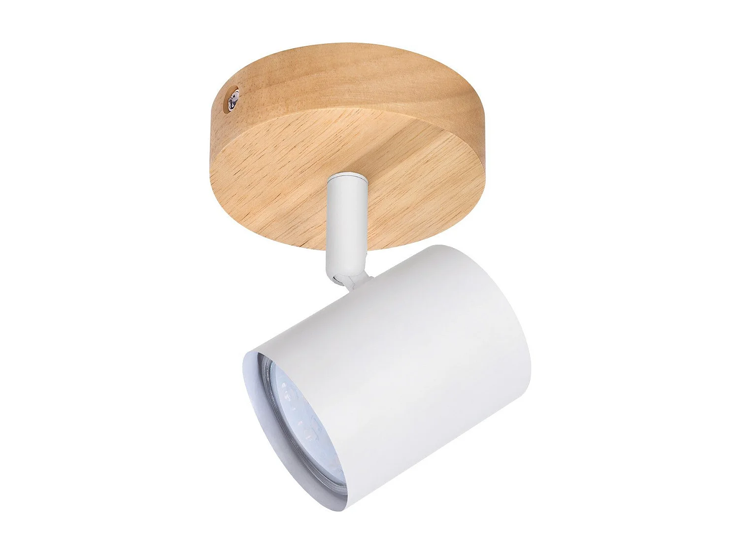 NETTLIFE Plafonnier LED 1 flamme - Blanc Plafonnier GU10 Spot pivotant Applique murale en bois Spot mural pour salon chambre  Sans ampoule