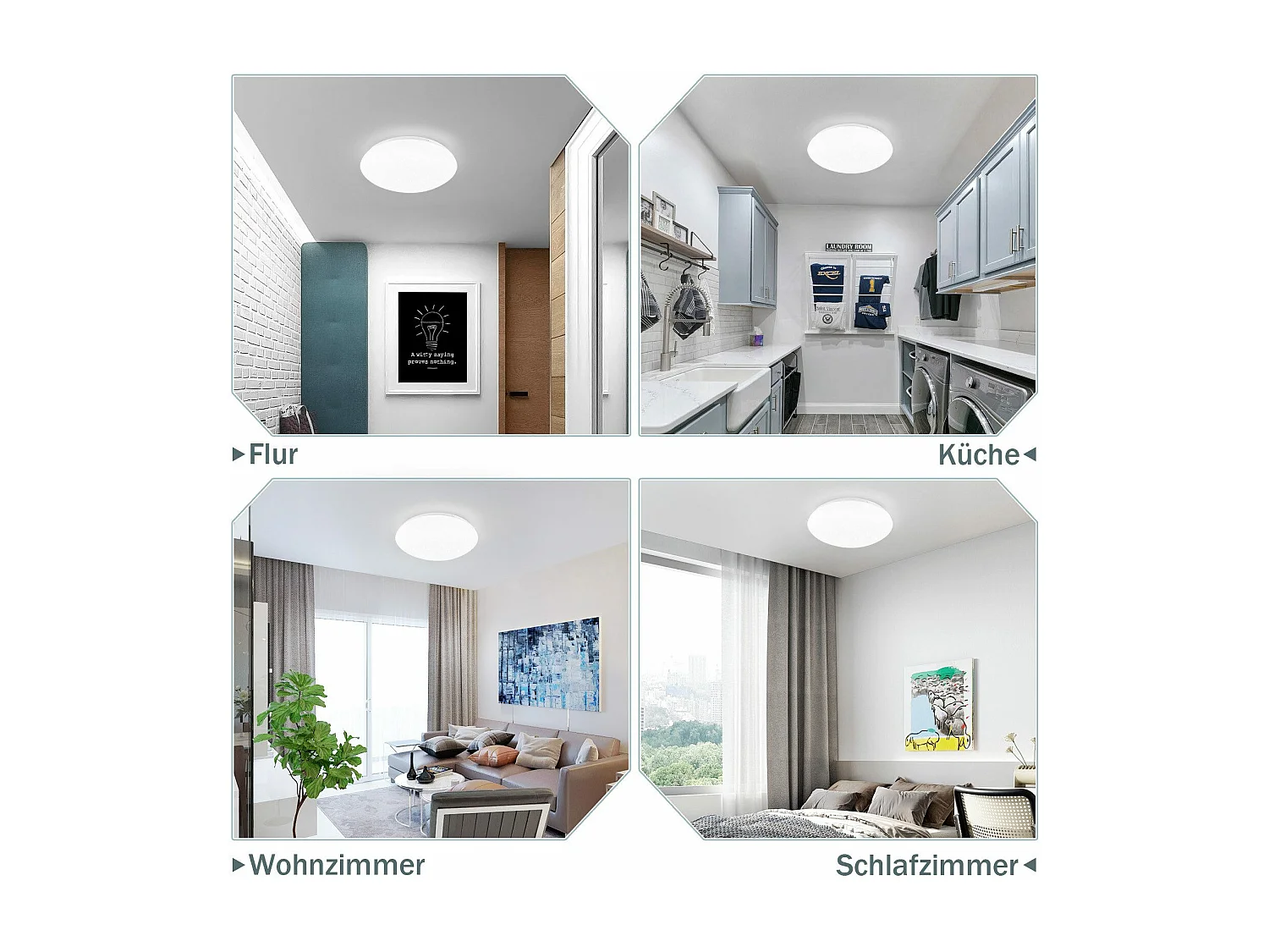 NETTLIFE 2 x LED Plafondlamp Keuken - Slaapkamer Ø 16,5 cm, 6500 K, Koel Wit, 5 W