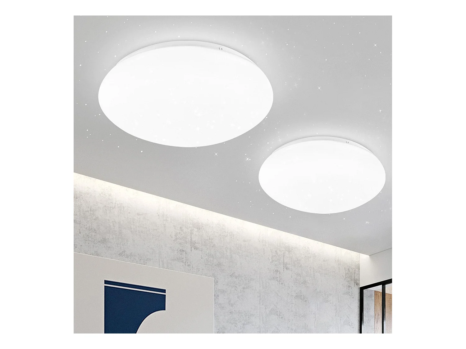 NETTLIFE 2 x LED Plafondlamp Keuken - Slaapkamer Ø 16,5 cm, 6500 K, Koel Wit, 5 W