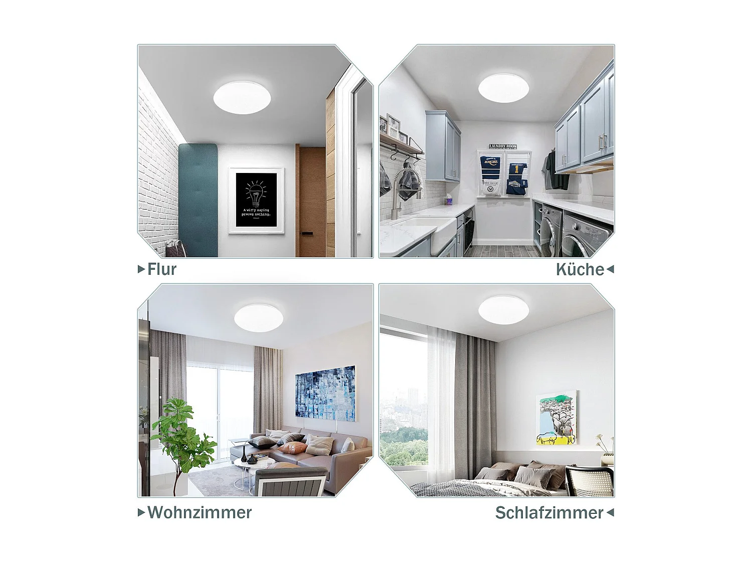 NETTLIFE 2 x LED Plafondlamp Keuken - Slaapkamer Ø 16,5 cm, 6500 K, Koel Wit, 5 W