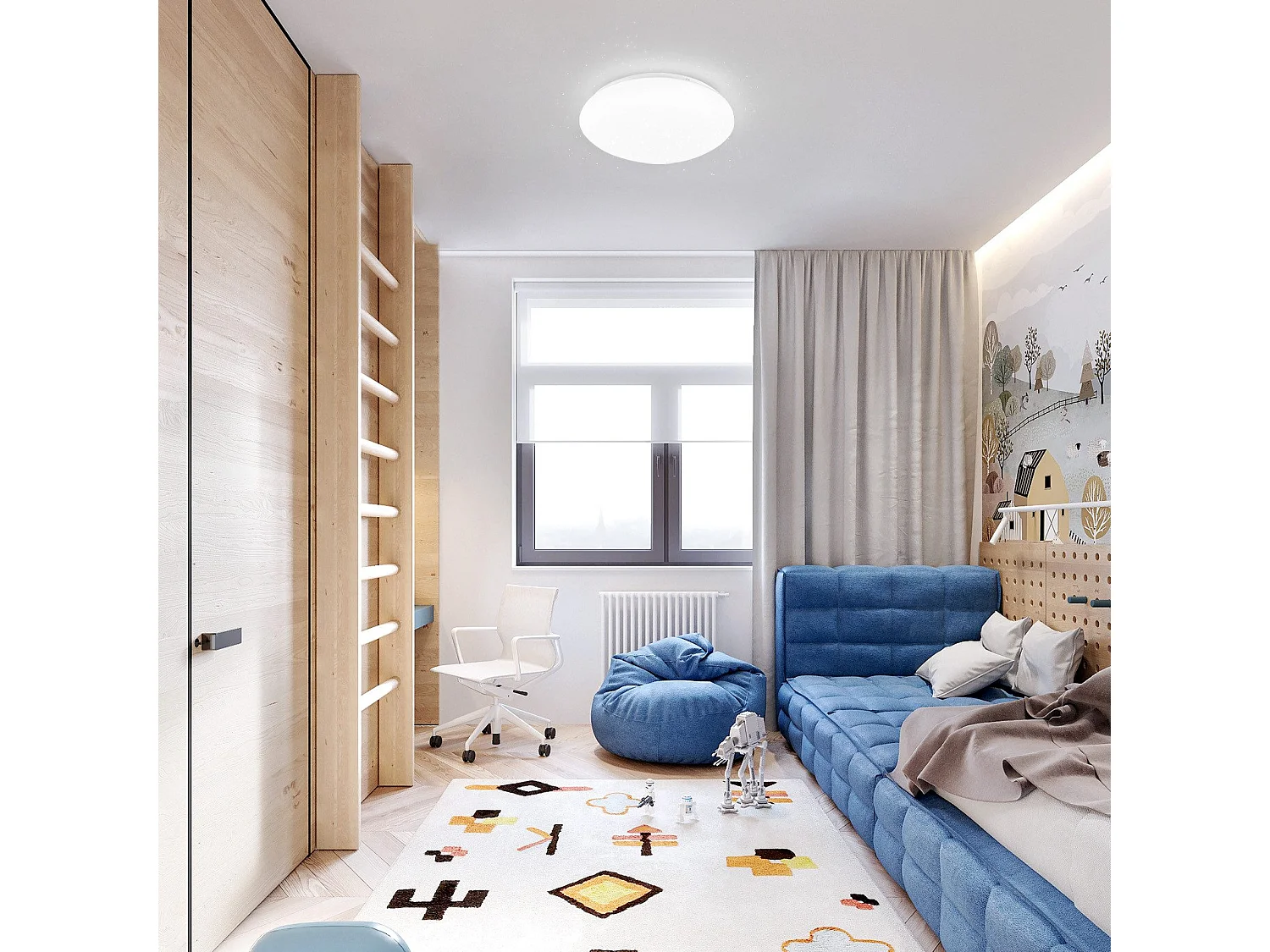 NETTLIFE 2 x LED Plafondlamp Keuken - Slaapkamer Ø 16,5 cm, 6500 K, Koel Wit, 5 W