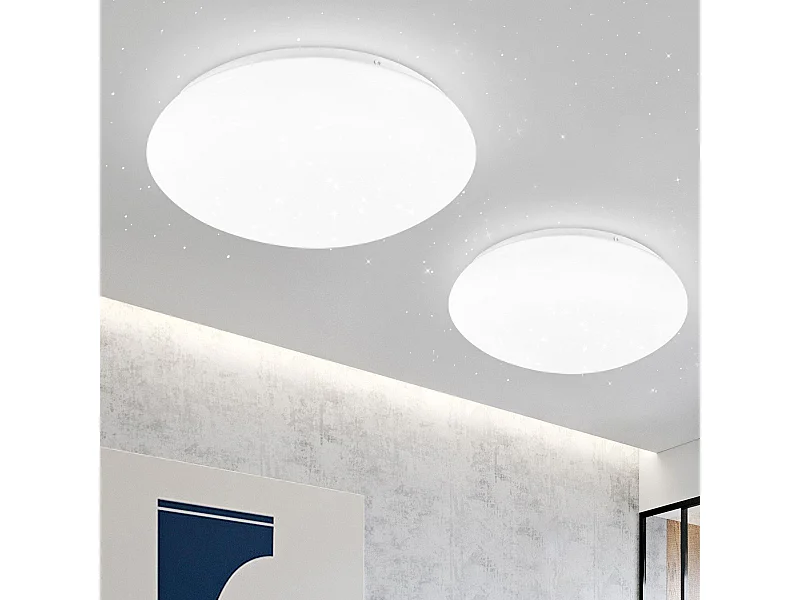 NETTLIFE 2 x Plafonnier LED Cuisine - Chambre Ø 16,5 cm, 6500 K, Blanc Froid, 5 W