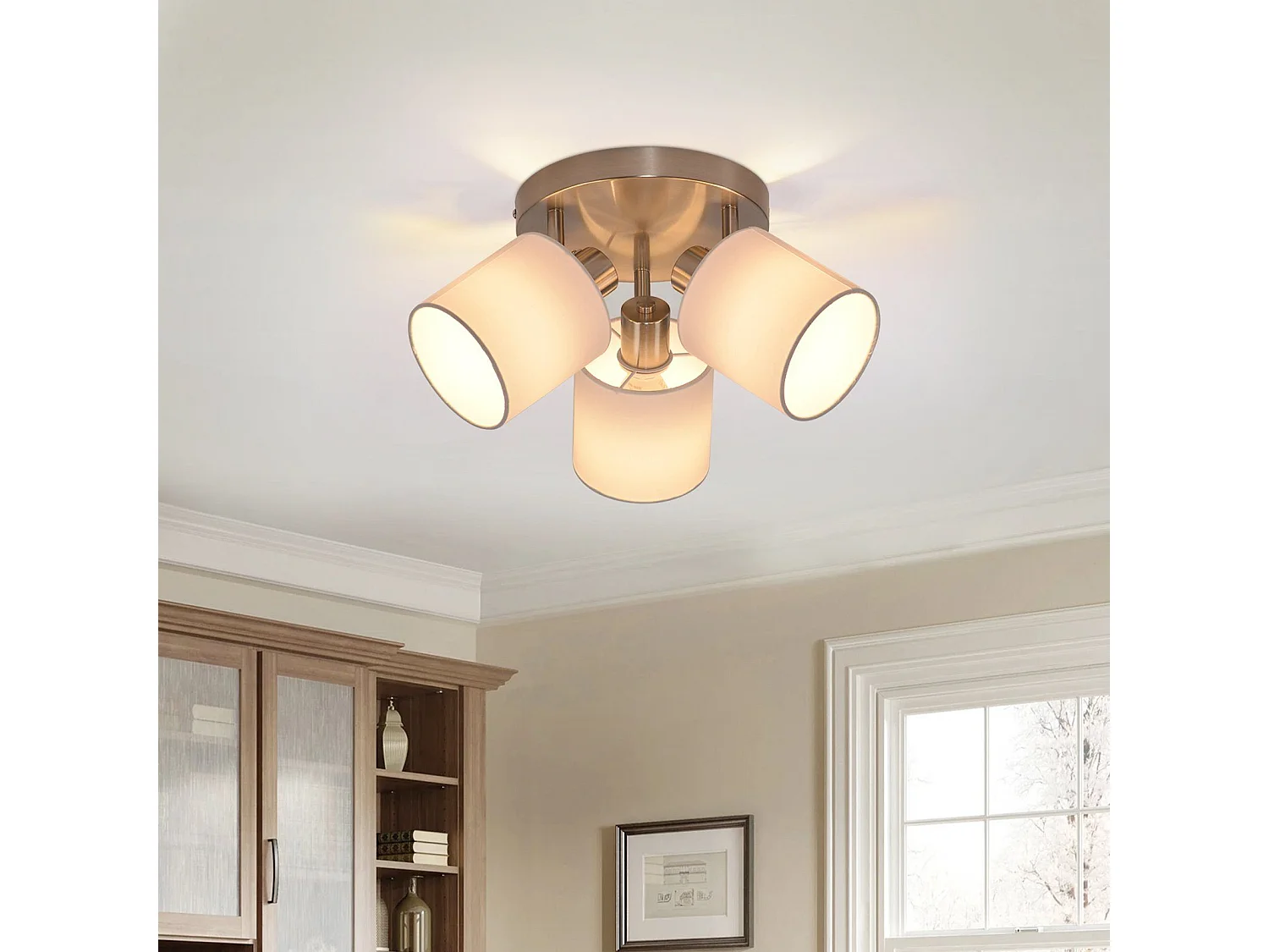 NETTLIFE 3 Spots de plafond couloir - mural moderne argenté orientable à 350°E14 MAX.25W lampe pour salon chambre cuisine (sans ampoule)