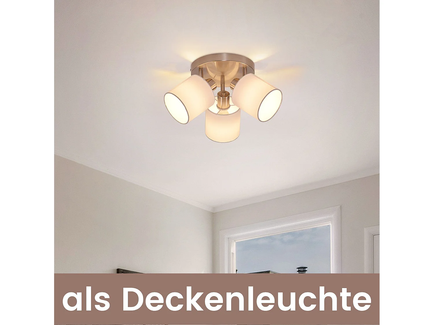 NETTLIFE 3 Spots de plafond couloir - mural moderne argenté orientable à 350°E14 MAX.25W lampe pour salon chambre cuisine (sans ampoule)