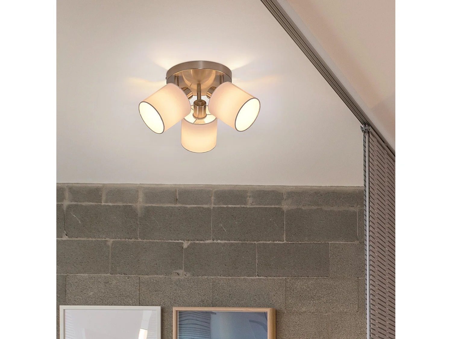 NETTLIFE 3 Spots de plafond couloir - mural moderne argenté orientable à 350°E14 MAX.25W lampe pour salon chambre cuisine (sans ampoule)