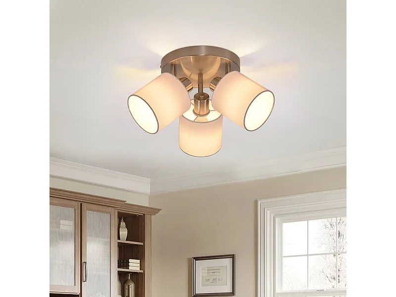 NETTLIFE 3 Spots de plafond couloir - mural moderne argenté orientable à 350°E14 MAX.25W lampe pour salon chambre cuisine (sans ampoule)