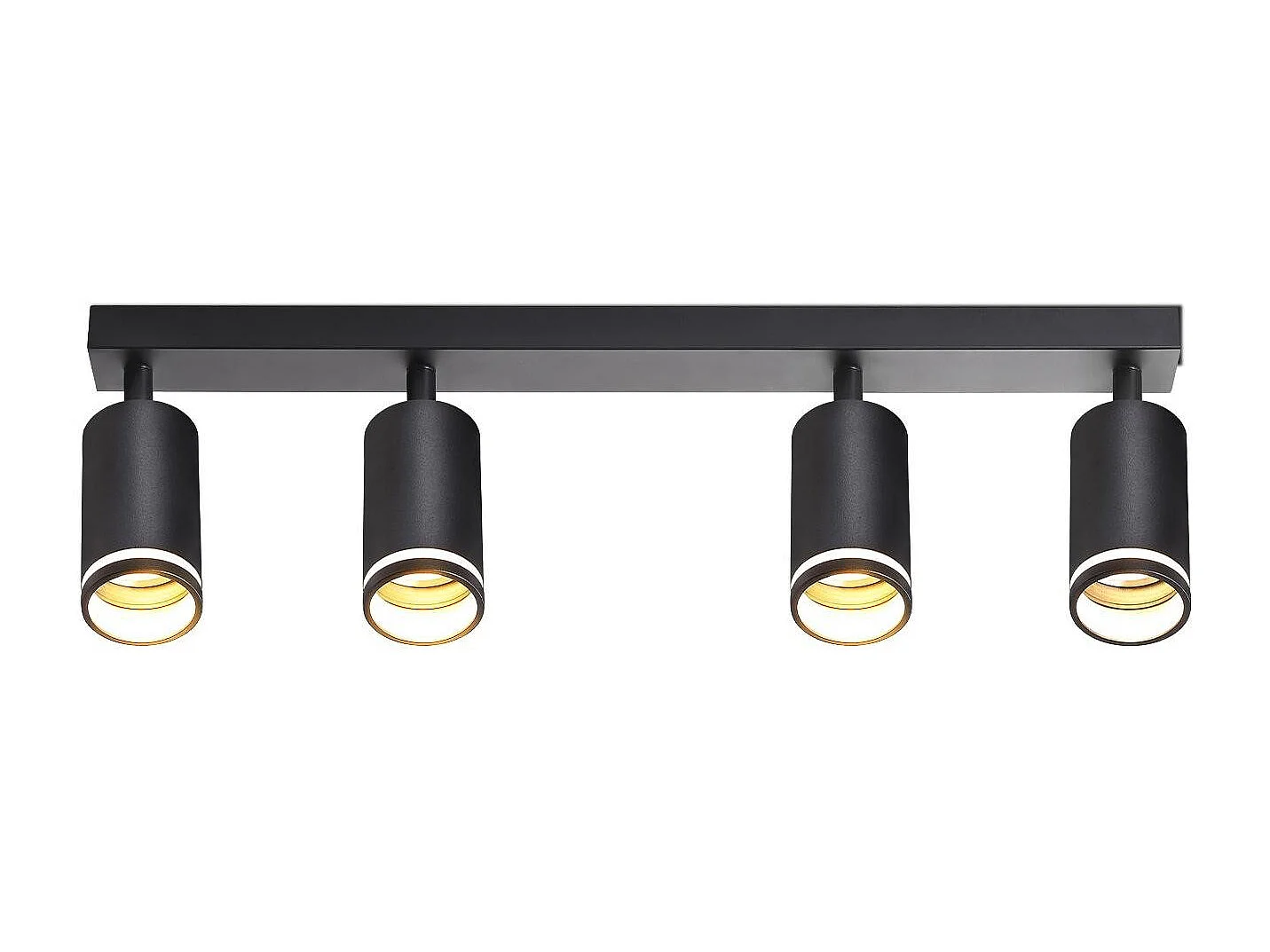 NETTLIFE Plafonnier LED 4 flamme - Noir Plafonnier GU10 Spot pivotant Applique murale en bois Spot mural pour salon chambre  Sans ampoule