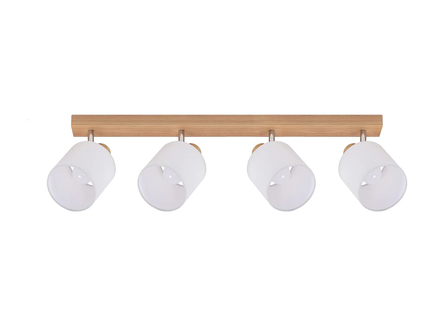 NETTLIFE 4er Modern Holz Wohnzimmer Deckenstrahler E14 350° Schwenkbar MAX.25W Stoffschirm Lampe für Schlafzimmer Küche Flur (Ohne Leuchtmittel)