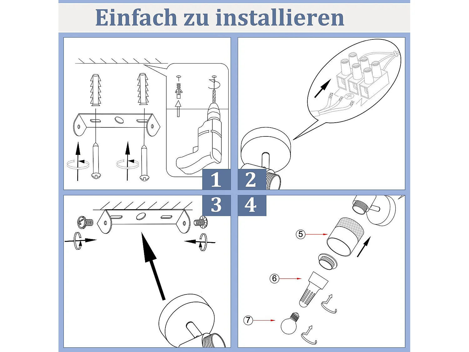 NETTLIFE Deckenstrahler 1-flammig schwarz Flur Metall Vintage mit goldenem Stoffschirm E27 40W schwenkbar 330° für Wohnzimmer Schlafzimmer Küche