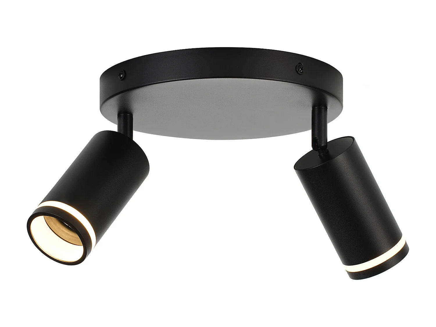 NETTLIFE Plafonnier LED 2 flamme - Noir Plafonnier GU10 Spot pivotant Applique murale en bois Spot mural pour salon chambre Sans ampoule