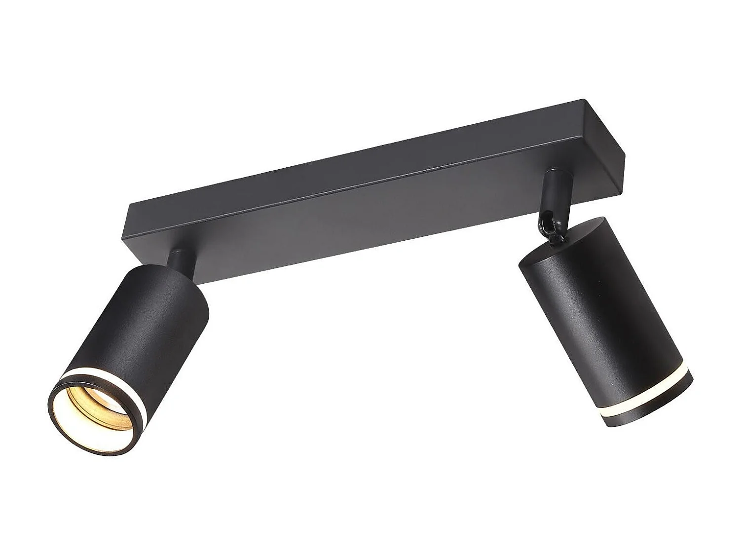 NETTLIFE Plafonnier LED 2 flamme - Noir Plafonnier GU10 Spot pivotant Applique murale en bois Spot mural pour salon chambre Sans ampoule