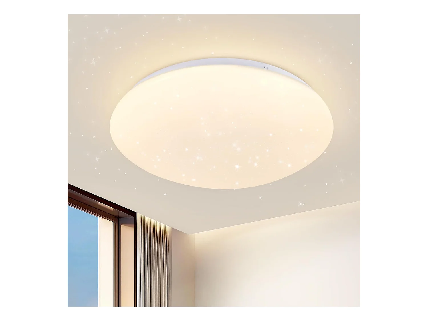 NETTLIFE Plafonnier LED Chambre - Cuisine 5W 3000K Ø 16,5 cm, Blanc Chaud, Couloir, Chambre Enfant