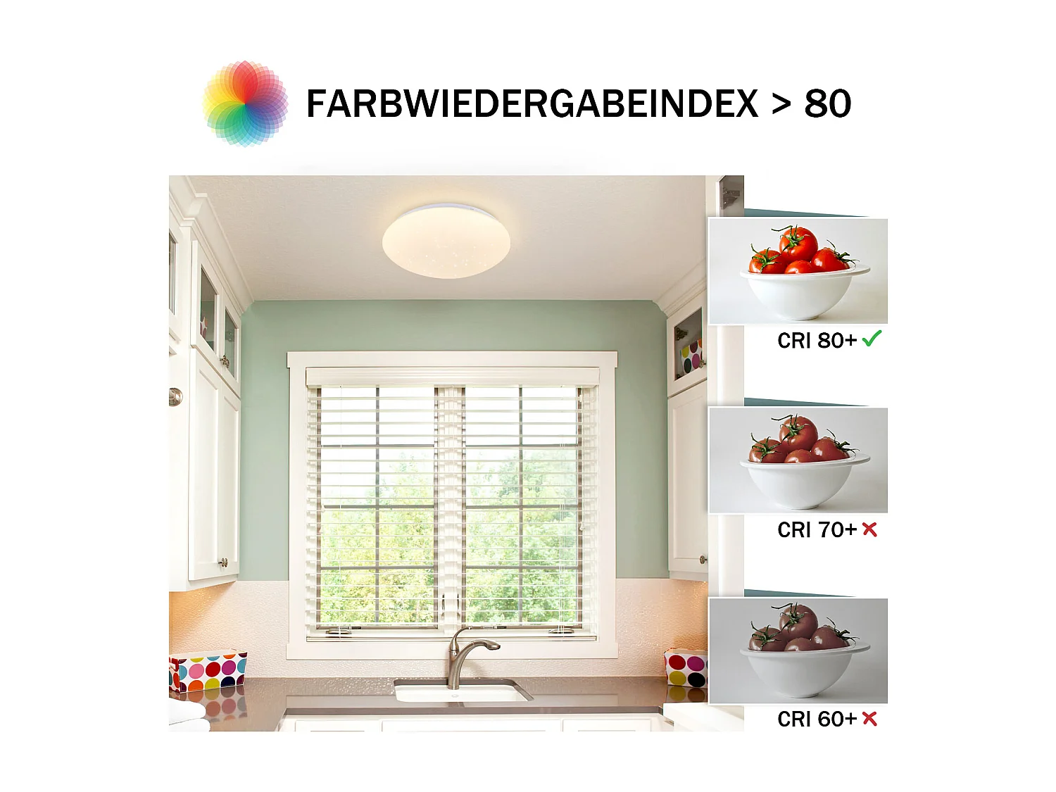 NETTLIFE LED - Deckenleuchte für Schlafzimmer - Küche, 5W, 3000K, Ø 16,5 cm, warmweiß, Flur, Kinderzimmer