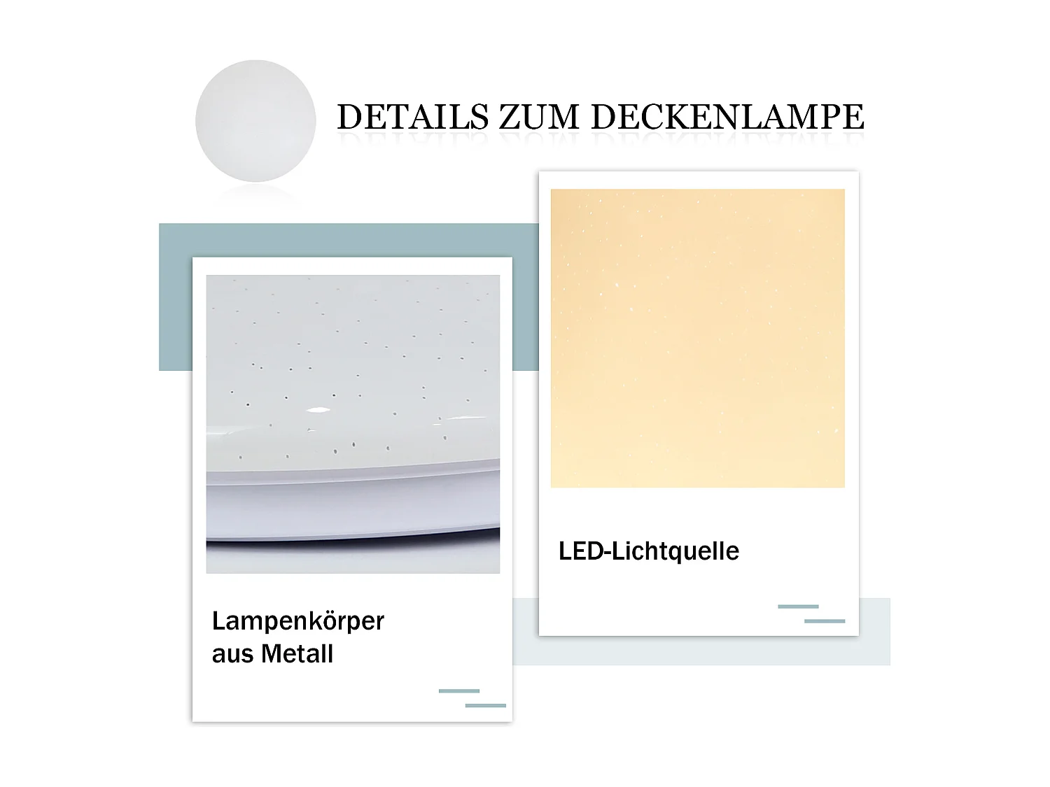 NETTLIFE LED - Deckenleuchte für Schlafzimmer - Küche, 5W, 3000K, Ø 16,5 cm, warmweiß, Flur, Kinderzimmer