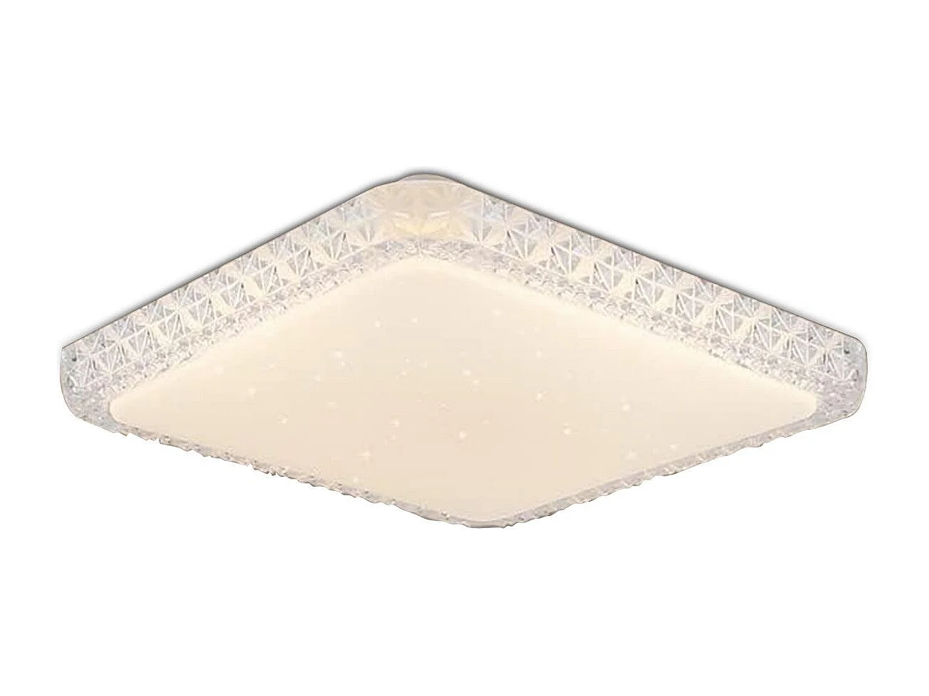 NETTLIFE Plafonnier LED Cuisine Salon Moderne Carré 30CM Cristal Ciel Étoilé Design Dimmable avec Télécommande Blanc Petit pour Salon Couloir Bureau