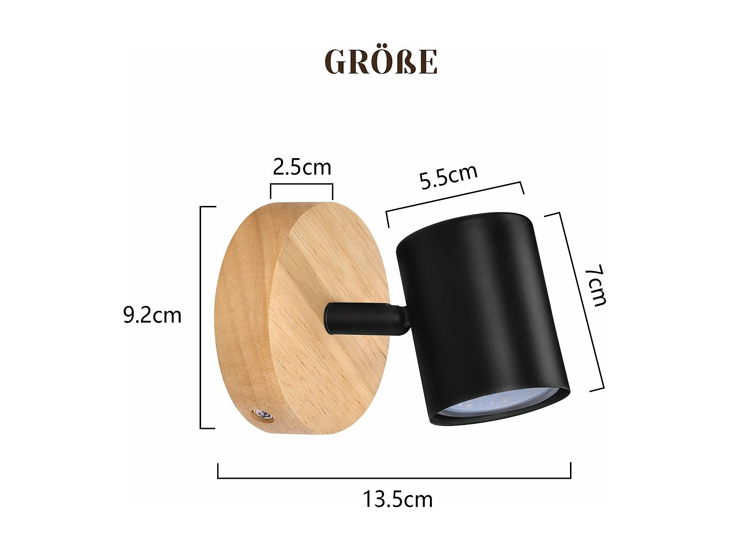 LED Deckenleuchte 1 flammig schwarz Deckenlampe Gu10 schwenkbar Spot Wandleuchte Holz 40w ohne Leuchtmittel