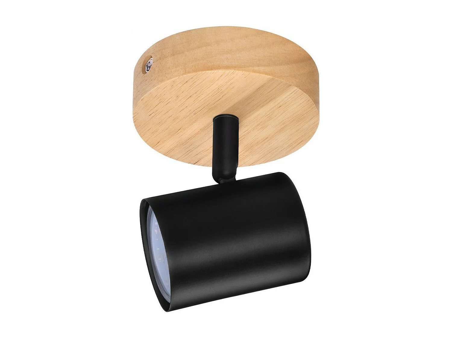 NETTLIFE Plafonnier LED 1 flamme - Noir Plafonnier GU10 Spot pivotant Applique murale en bois Spot mural pour salon chambre MAX.40W Sans ampoule