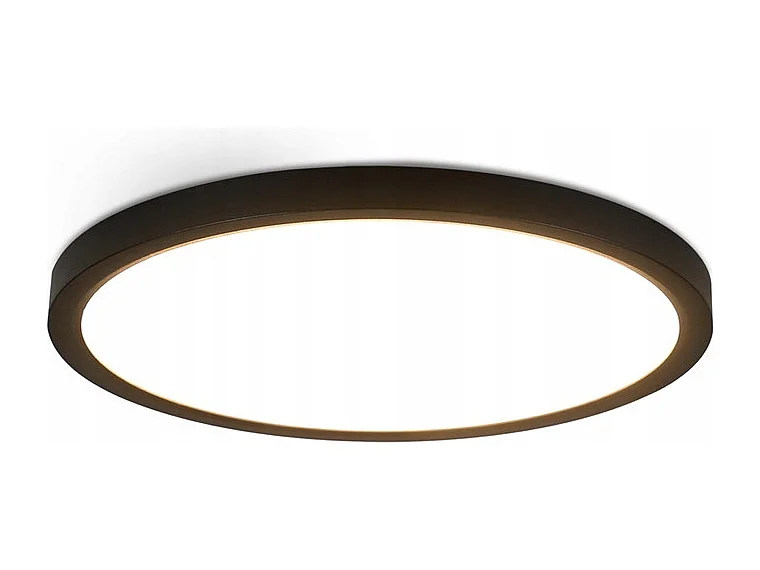 NETTLIFE Plafonnier LED Ø 30 cm - 24 W, Noir, 3000 K - Éclairage moderne cuisine, salle de bain, couloir, chambre