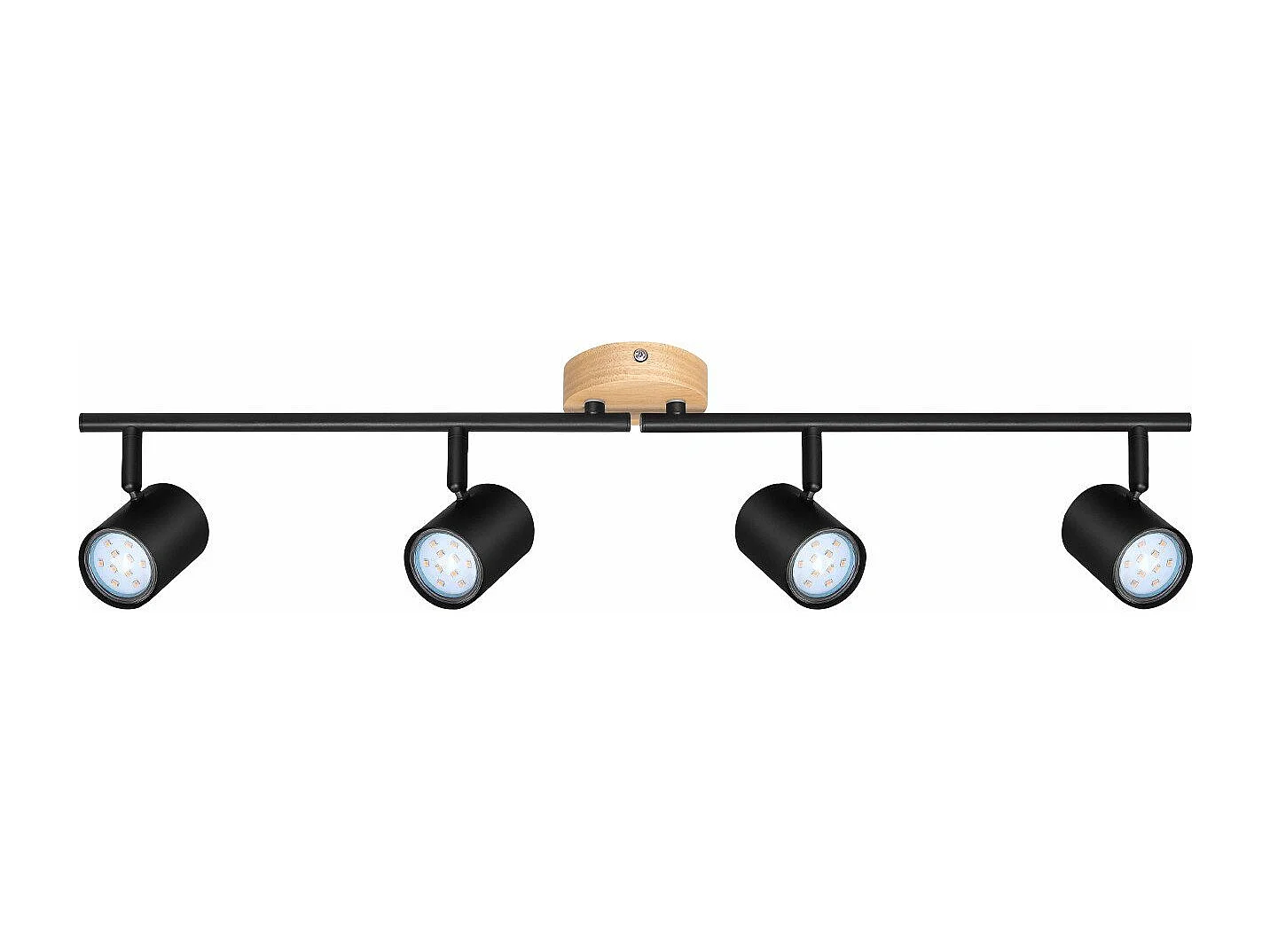 LED Deckenleuchte 4 flammig schwarz Gu10 schwenkbar Strahler Holz Wandleuchte Strahler ohne Leuchtmittel