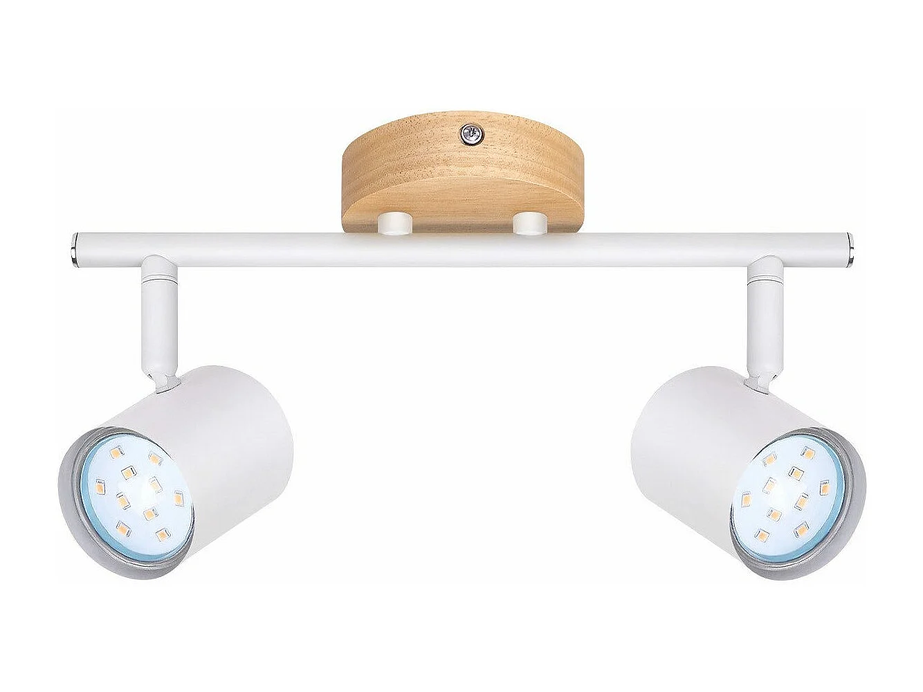 NETTLIFE LED - Deckenleuchte mit 2 Flammen - Weiß, drehbarer GU10 - Decken - Spot, Holz - Wandleuchte, Wand - Spot für Wohnzimmer und Schlafzimmer, ohne Glühbirne.
