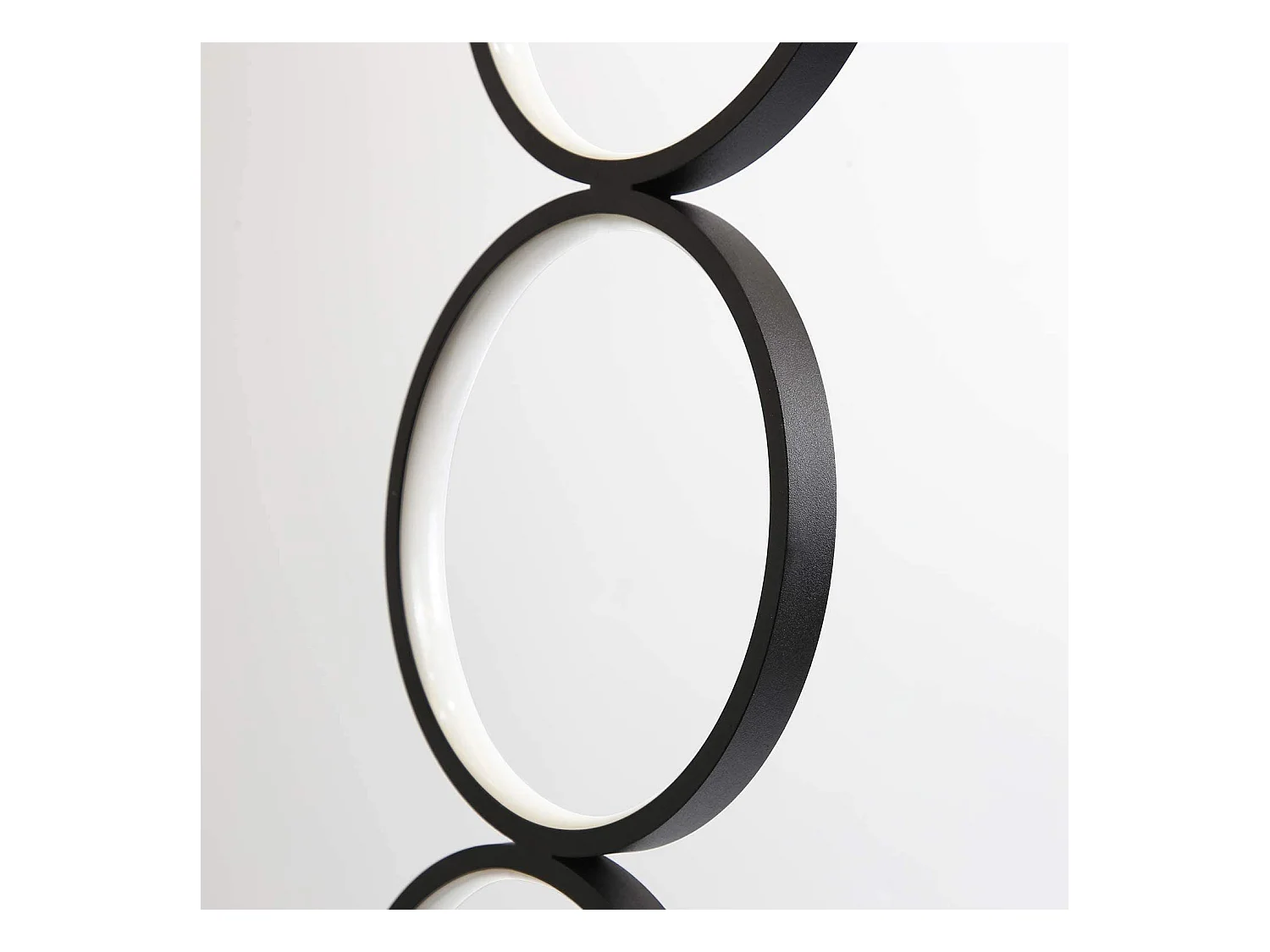 NETTLIFE Lampadaire Moderne LED Dimmable 32W Touch Switch Lampadaire Blanc Chaud 3000K Aluminium 5-flamme Anneau Noir Lampadaire