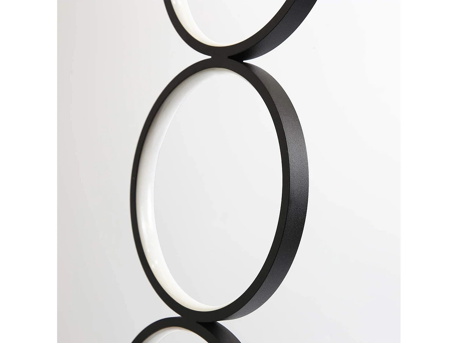 NETTLIFE moderne LED - lamp met dimm - functie, 32W, met touch - schakelaar, warme witte (3000K) aluminium lamp, 5 - vlammen, zwarte ring, lamp.