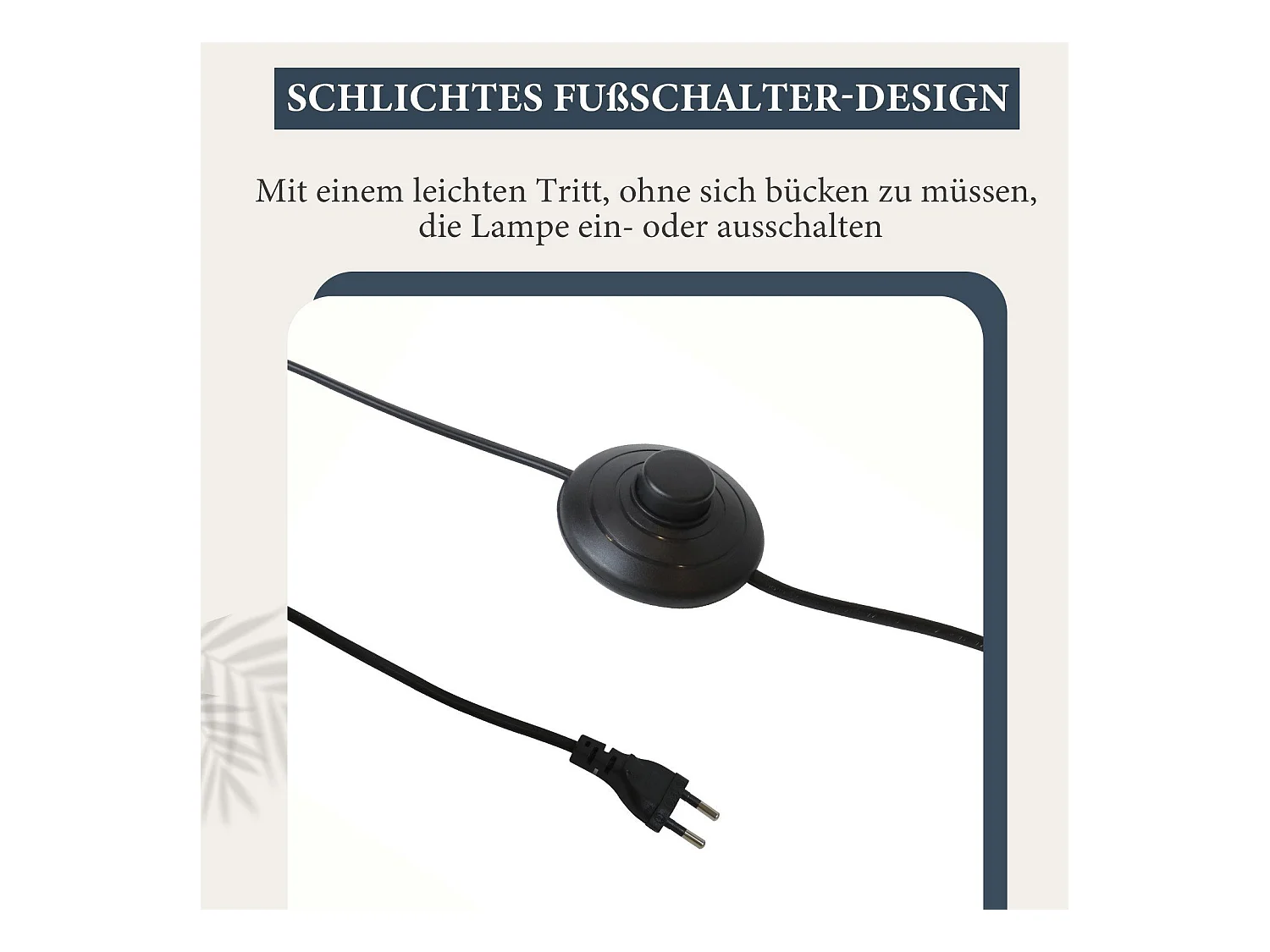 NETTLIFE Lampadaire Industriel - Noir Moderne avec Interrupteur à Pied Métal Design Blanc Verre Lampadaire E27 Vintage Câble 2M