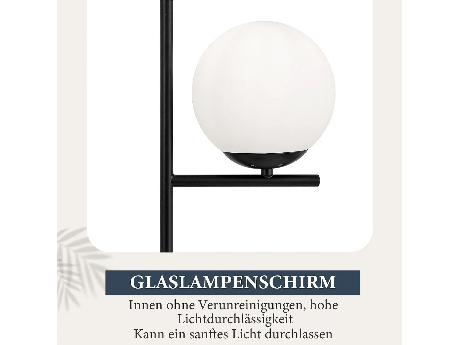 Lampadaire Industriel Noir Moderne Avec Interrupteur à Pied Métal Design Blanc Verre E27 1.5m