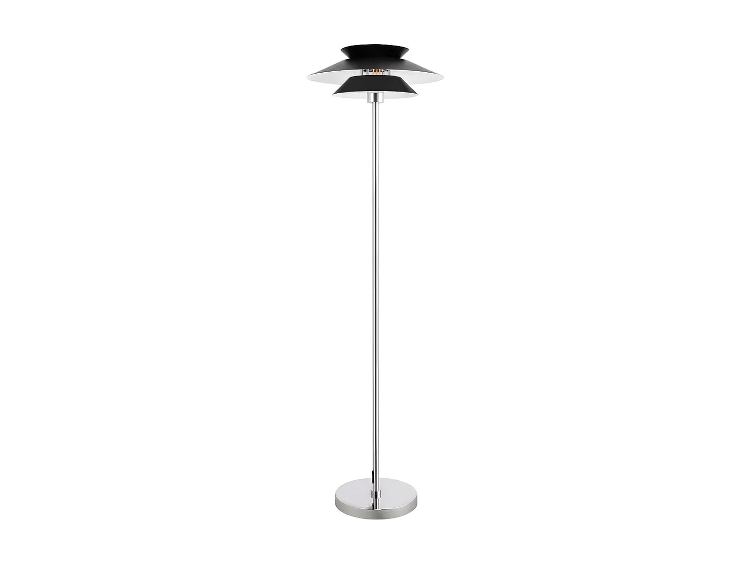 NETTLIFE moderne salonlamp zwart, 1 - vlammetje E27 met voetschakelaar, vintage industrieel metaaldesign, hoogte 145 cm.