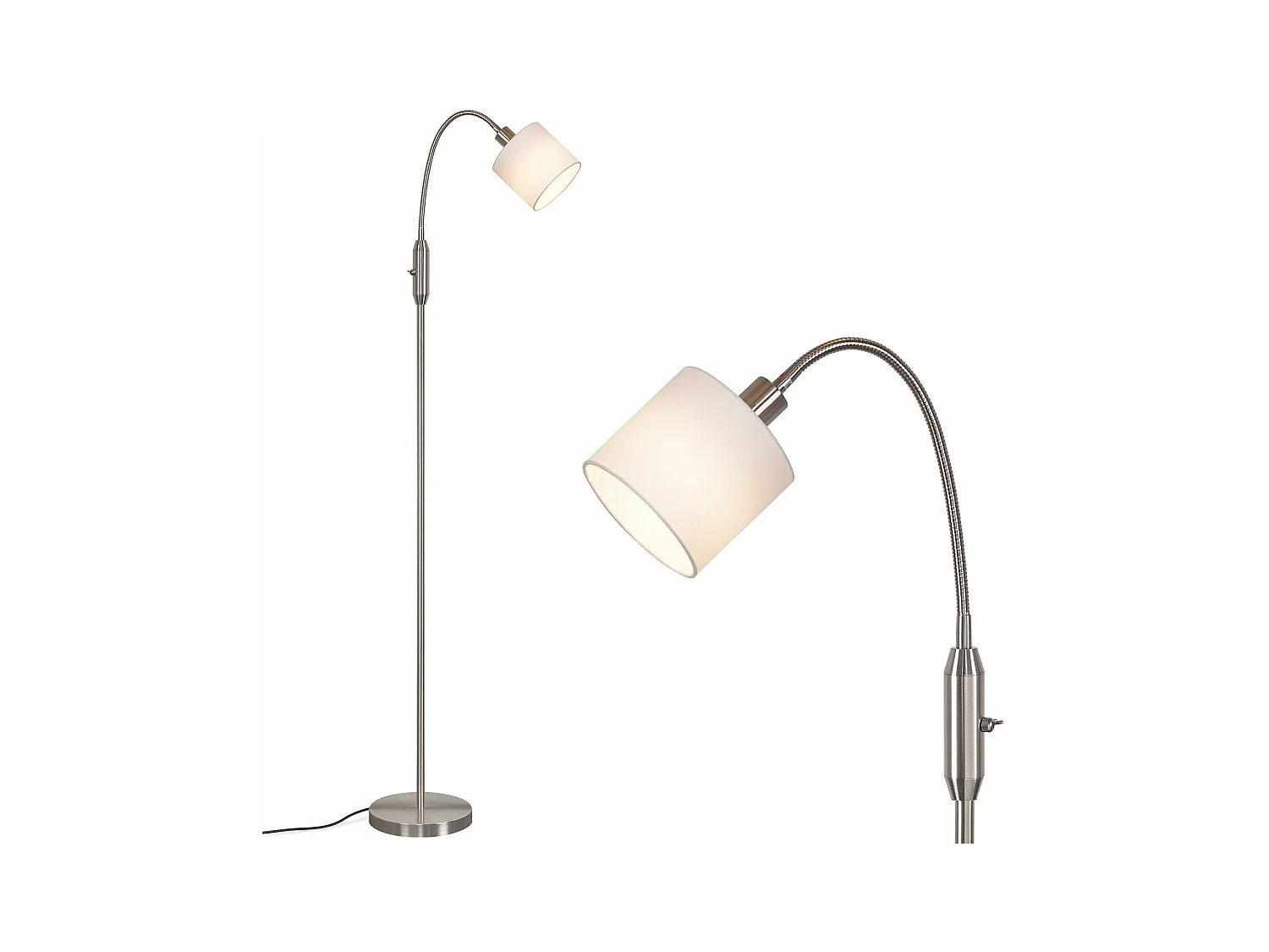 NETTLIFE Stehleuchte 1-Flammig Wohnzimmer Leseleuchte - E14 Vintage 360° Drehung Lampenschirm Boho Industrial Stehlampe Flur Schlafzimmer Ohne Leuchtmittel