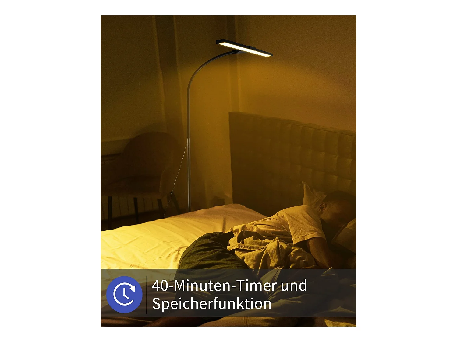 NETTLIFE Vloerlamp LED Zwart 156cm Touch Dimbaar  Staande Lampen met 360 ° Zwanenhals 10W Leeslamp 40min Timer en Geheugenfunctie voor Slaapkamer Woonkamer Studie