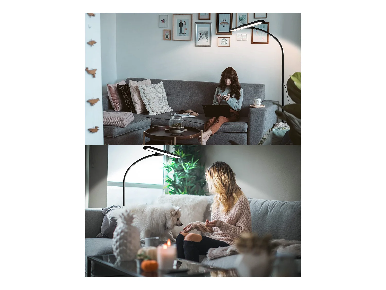 NETTLIFE Vloerlamp LED Zwart 156cm Touch Dimbaar  Staande Lampen met 360 ° Zwanenhals 10W Leeslamp 40min Timer en Geheugenfunctie voor Slaapkamer Woonkamer Studie