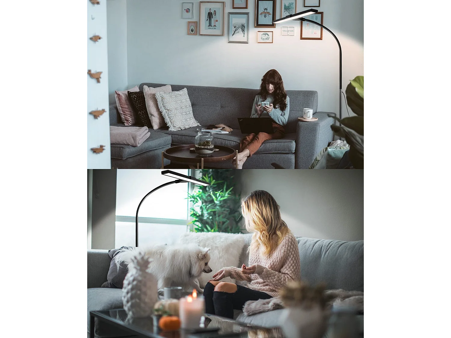 NETTLIFE Vloerlamp LED Zwart 156cm Touch Dimbaar  Staande Lampen met 360 ° Zwanenhals 10W Leeslamp 40min Timer en Geheugenfunctie voor Slaapkamer Woonkamer Studie