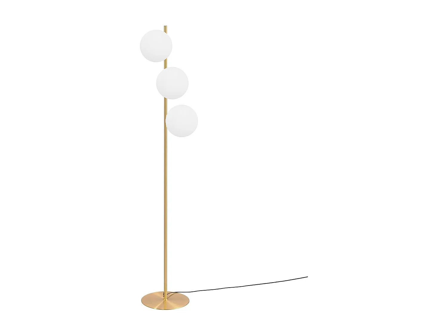 NETTLIFE Lampadaire  Moderne - Lampadaire Salon E27 Or Design Lampe à 3 Flammes avec Interrupteur à Pied Métal Blanc Verre Industriel Lampe de Sol