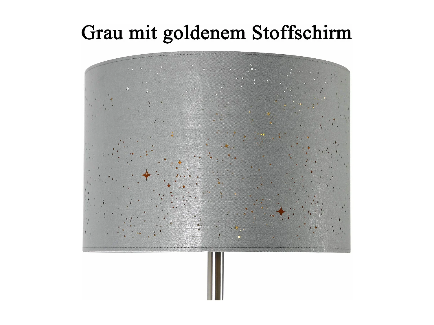 NETTLIFE Nowoczesna lampa podłogowa do salonu - Lampa podłogowa z kloszem w kształcie gwiazdy w kolorze złoto-szarym, 144 cm, z włącznikiem nożnym E27 i gniazdem