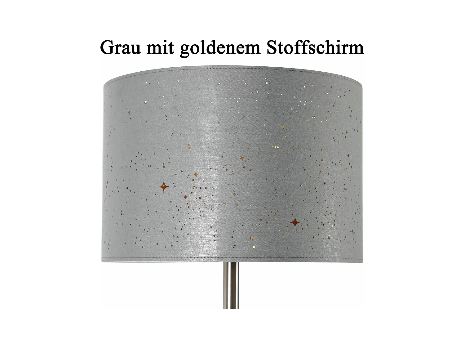 NETTLIFE Lámpara de Pie  Moderna - Lámpara de Pie con Diseño de Estrella Pantalla de Tela Gris Dorado 144cm con Interruptor de Pie y Enchufe E27